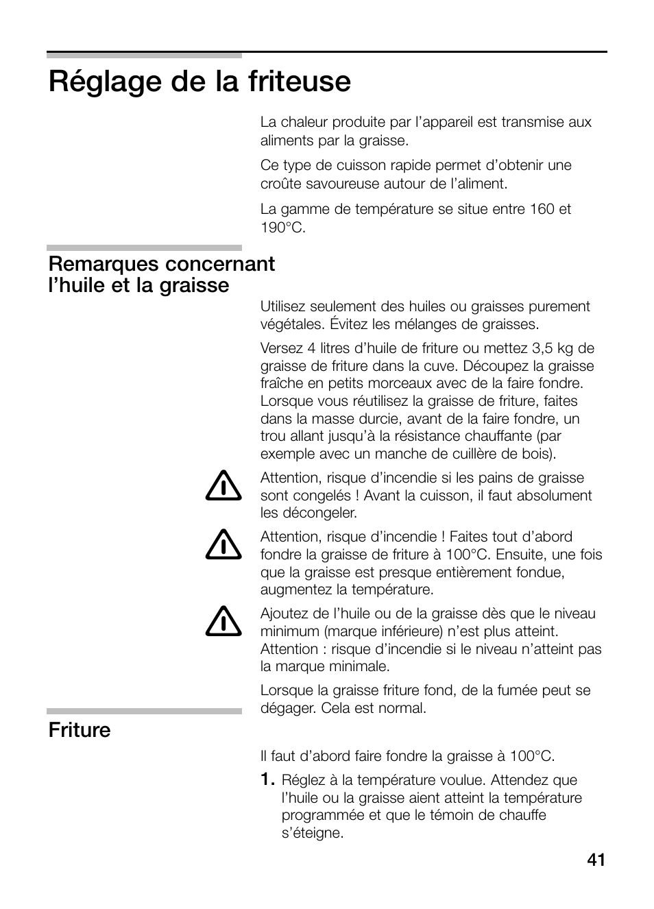 Réglage de la friteuse | Siemens ET375GA11E User Manual | Page 41 / 112