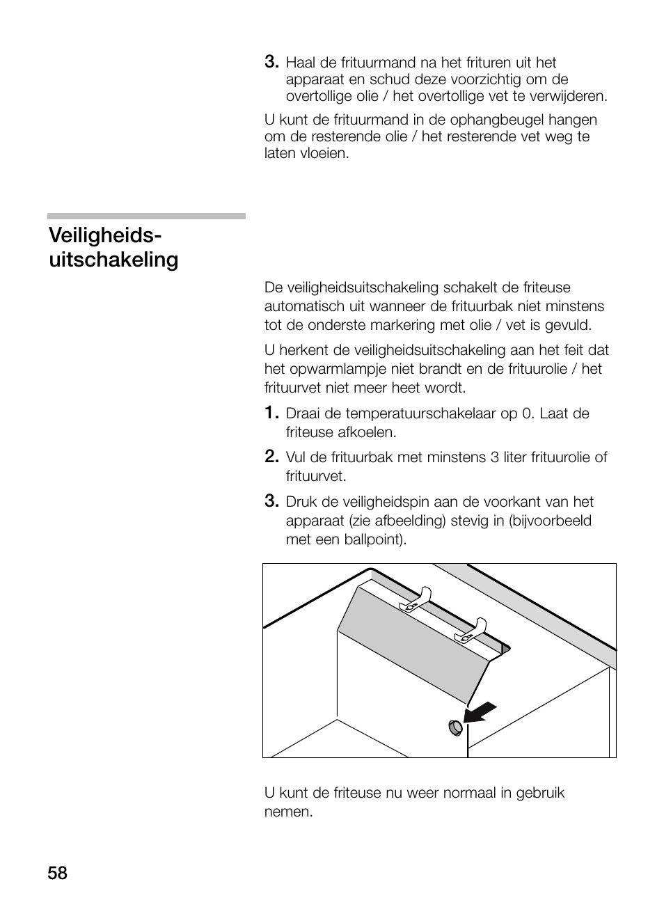 Veiligheids- uitschakeling | Siemens ET375GA11E User Manual | Page 58 / 112