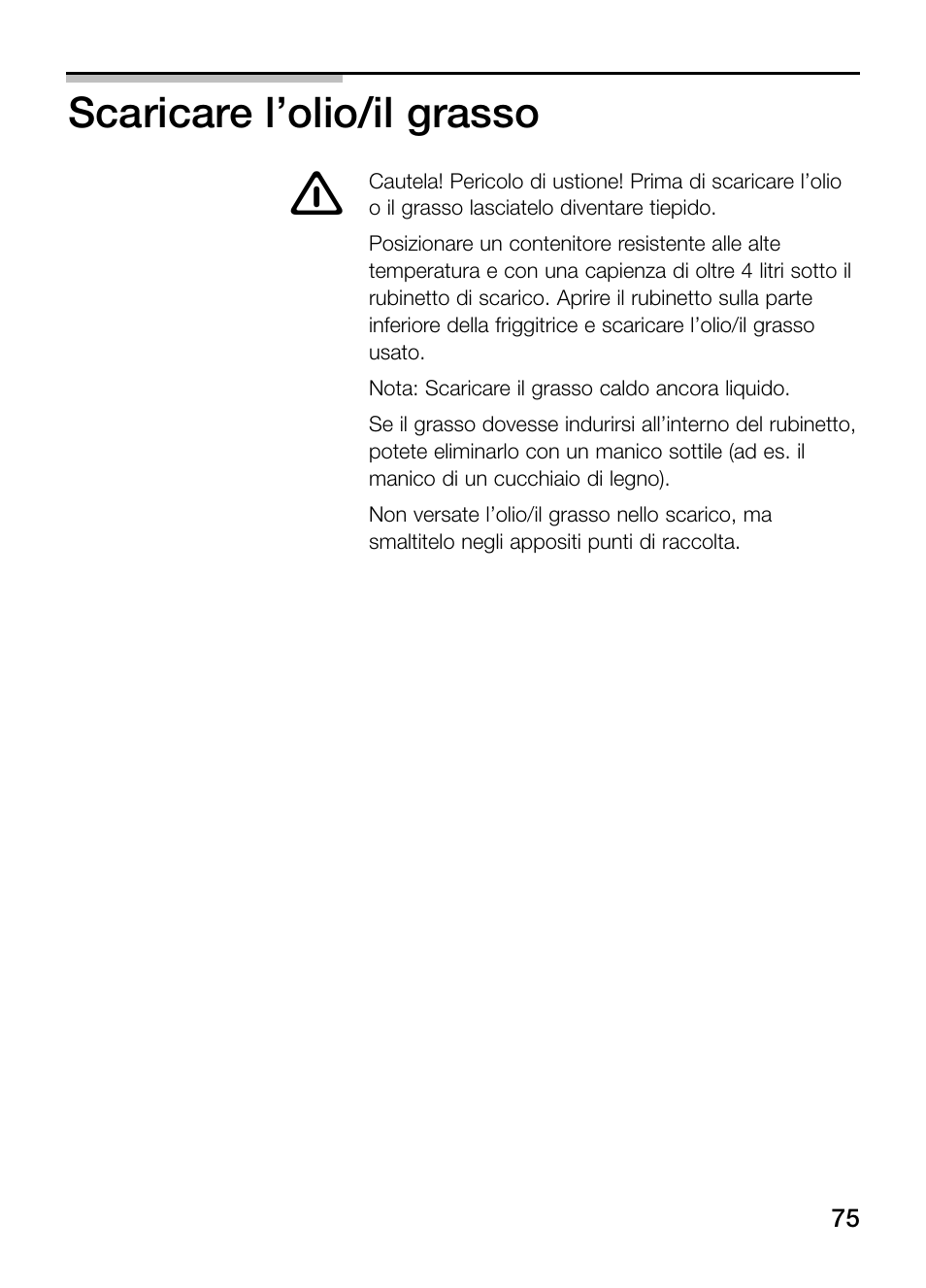 Scaricare l’olio/il grasso | Siemens ET375GA11E User Manual | Page 75 / 112