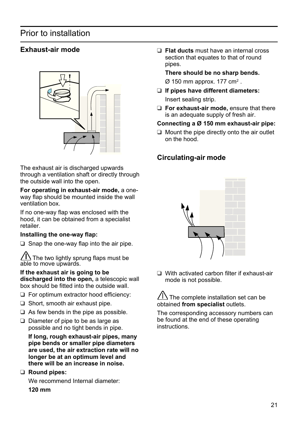 Prior to installation | Siemens LU19050 User Manual | Page 21 / 128