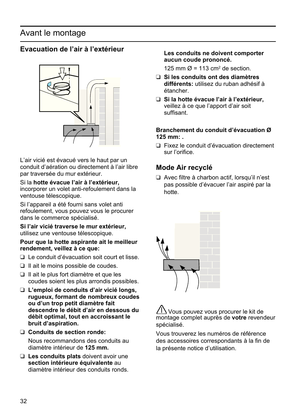 Avant le montage | Siemens LU19050 User Manual | Page 32 / 128