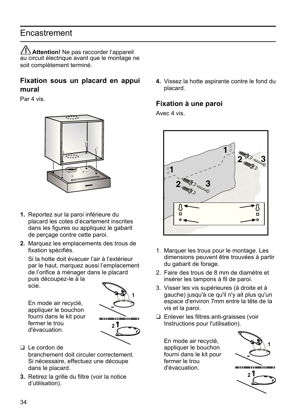 Encastrement | Siemens LU19050 User Manual | Page 34 / 128
