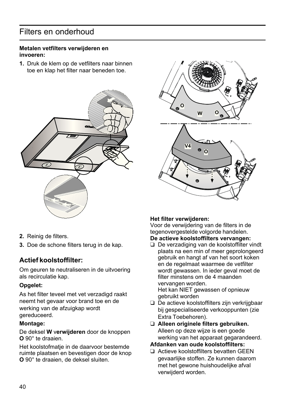 Filters en onderhoud | Siemens LU19050 User Manual | Page 40 / 128