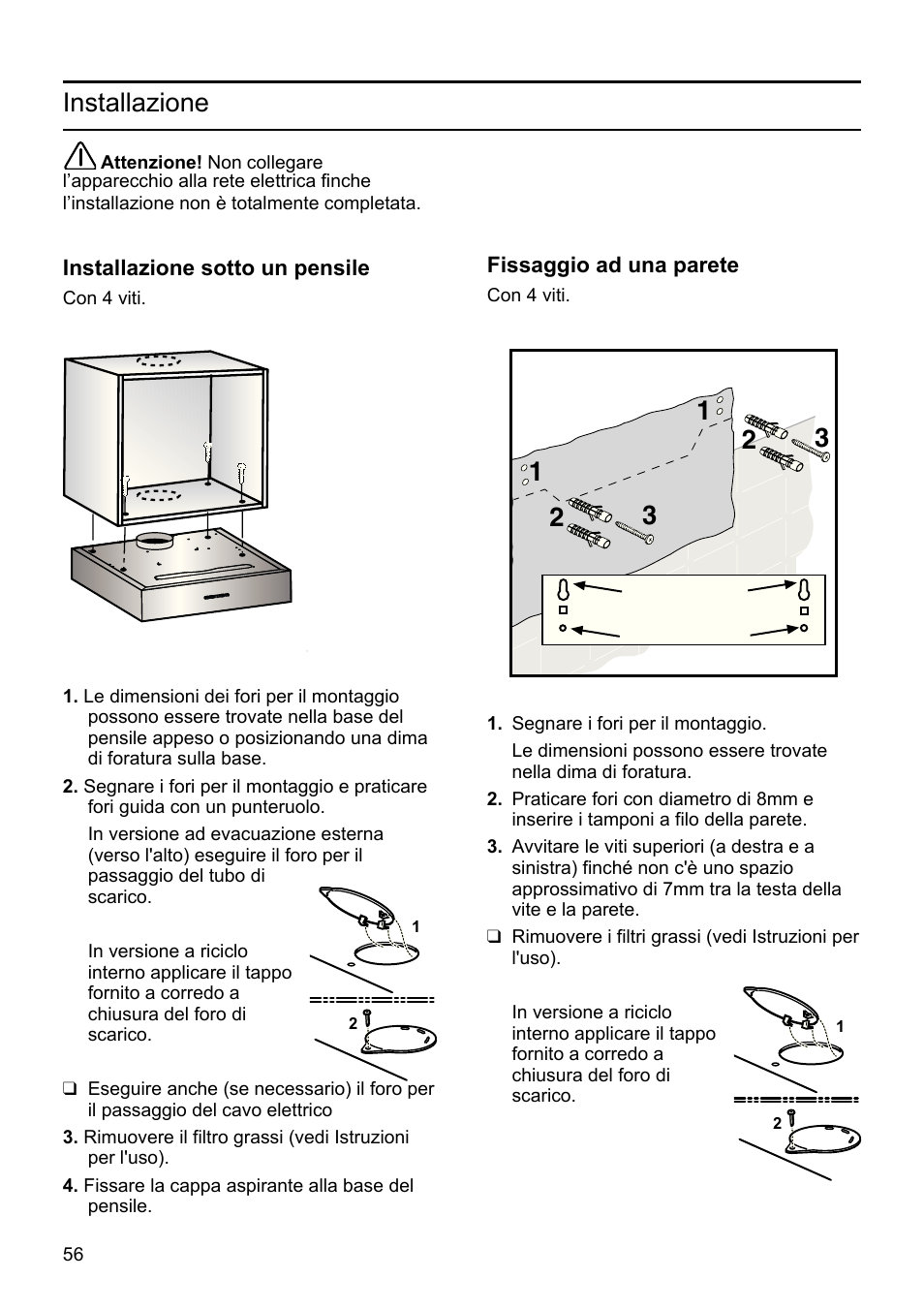 Installazione | Siemens LU19050 User Manual | Page 56 / 128