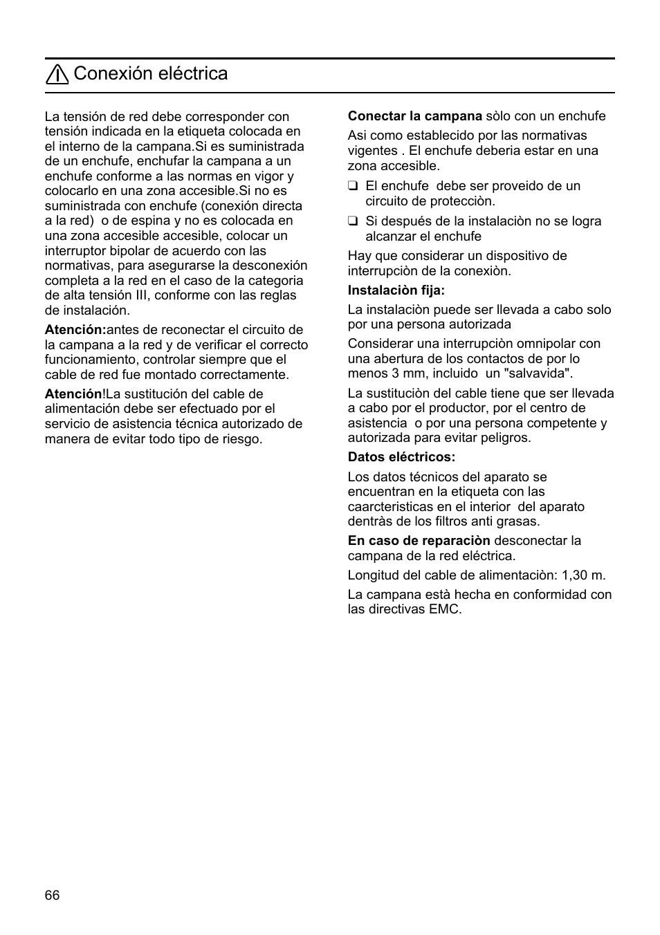 Conexión eléctrica | Siemens LU19050 User Manual | Page 66 / 128