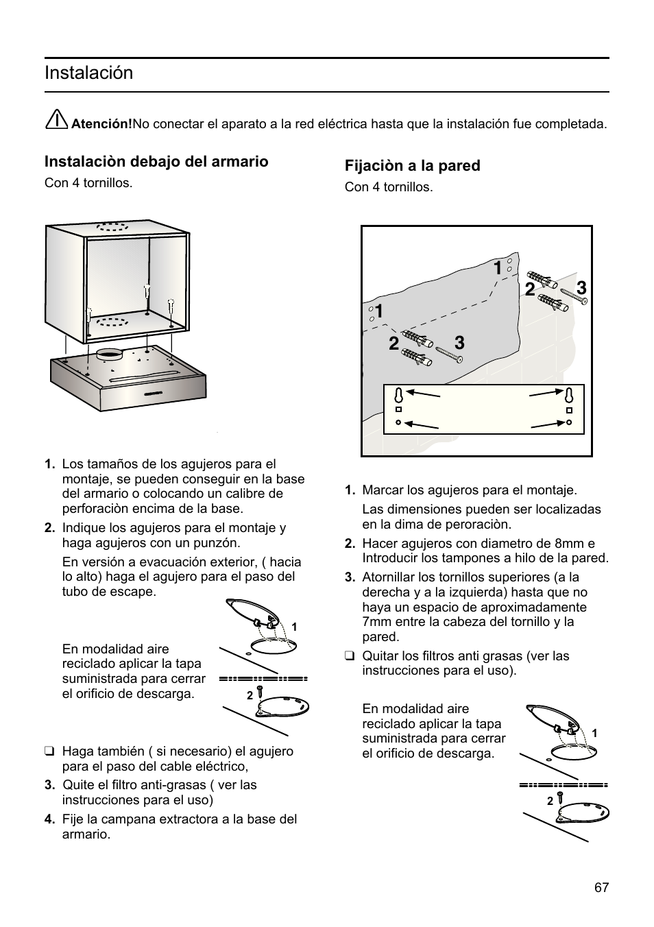 Instalación | Siemens LU19050 User Manual | Page 67 / 128