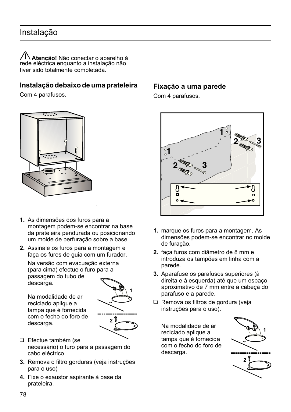 Instalação | Siemens LU19050 User Manual | Page 78 / 128