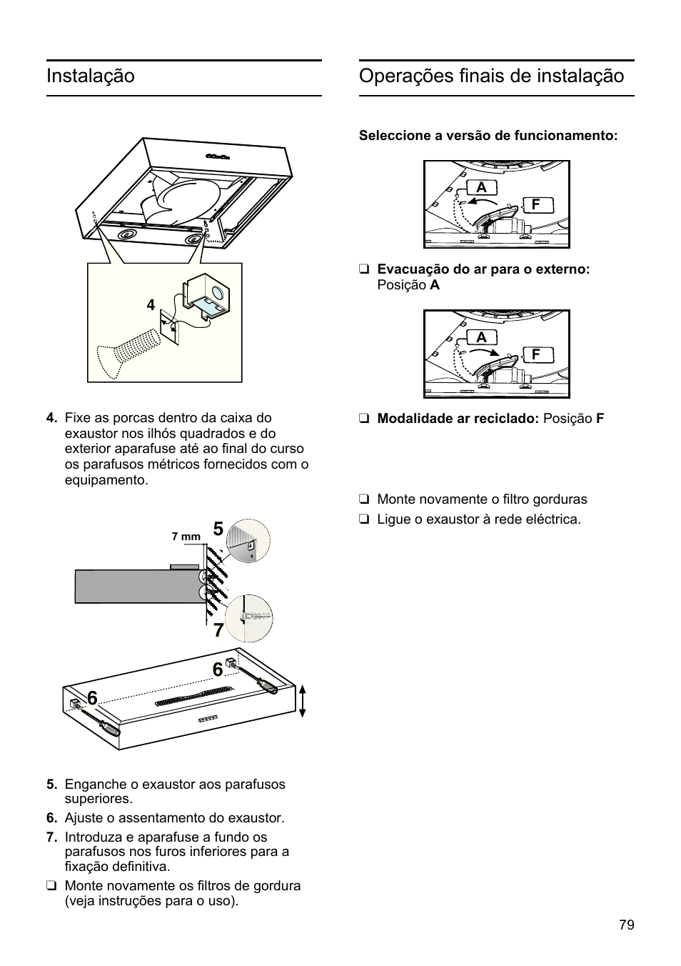 Instalação operações finais de instalação | Siemens LU19050 User Manual | Page 79 / 128