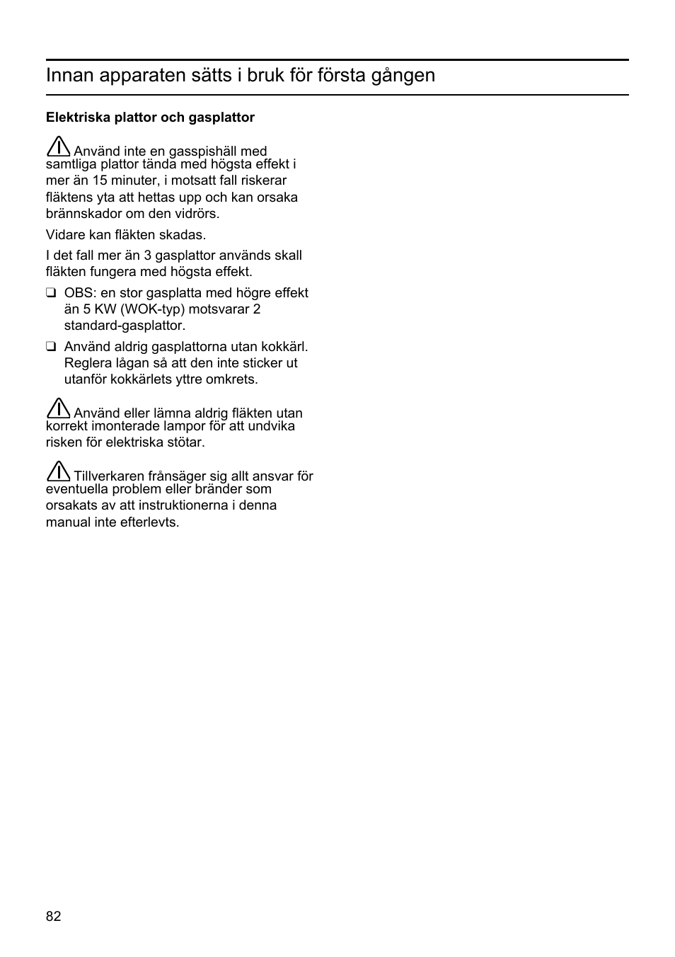 Innan apparaten sätts i bruk för första gången | Siemens LU19050 User Manual | Page 82 / 128