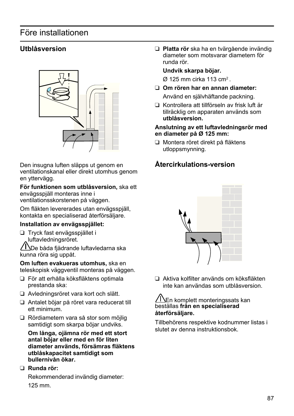 Före installationen | Siemens LU19050 User Manual | Page 87 / 128