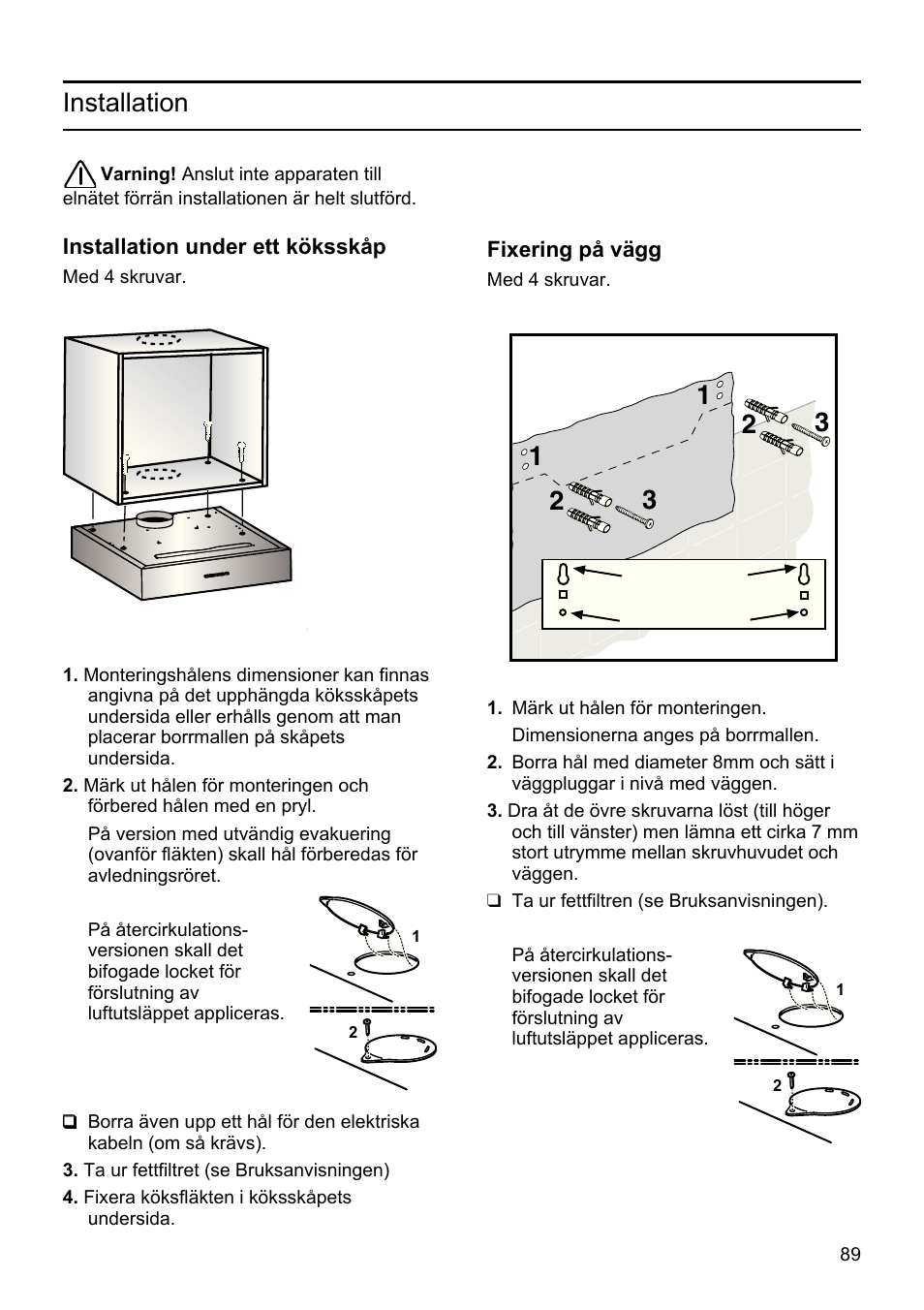 Installation | Siemens LU19050 User Manual | Page 89 / 128