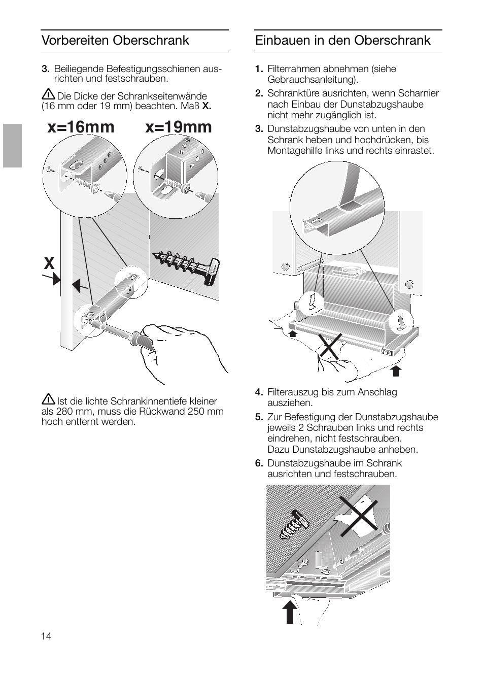Xx=16mm x=19mm | Siemens LI23031 User Manual | Page 14 / 96
