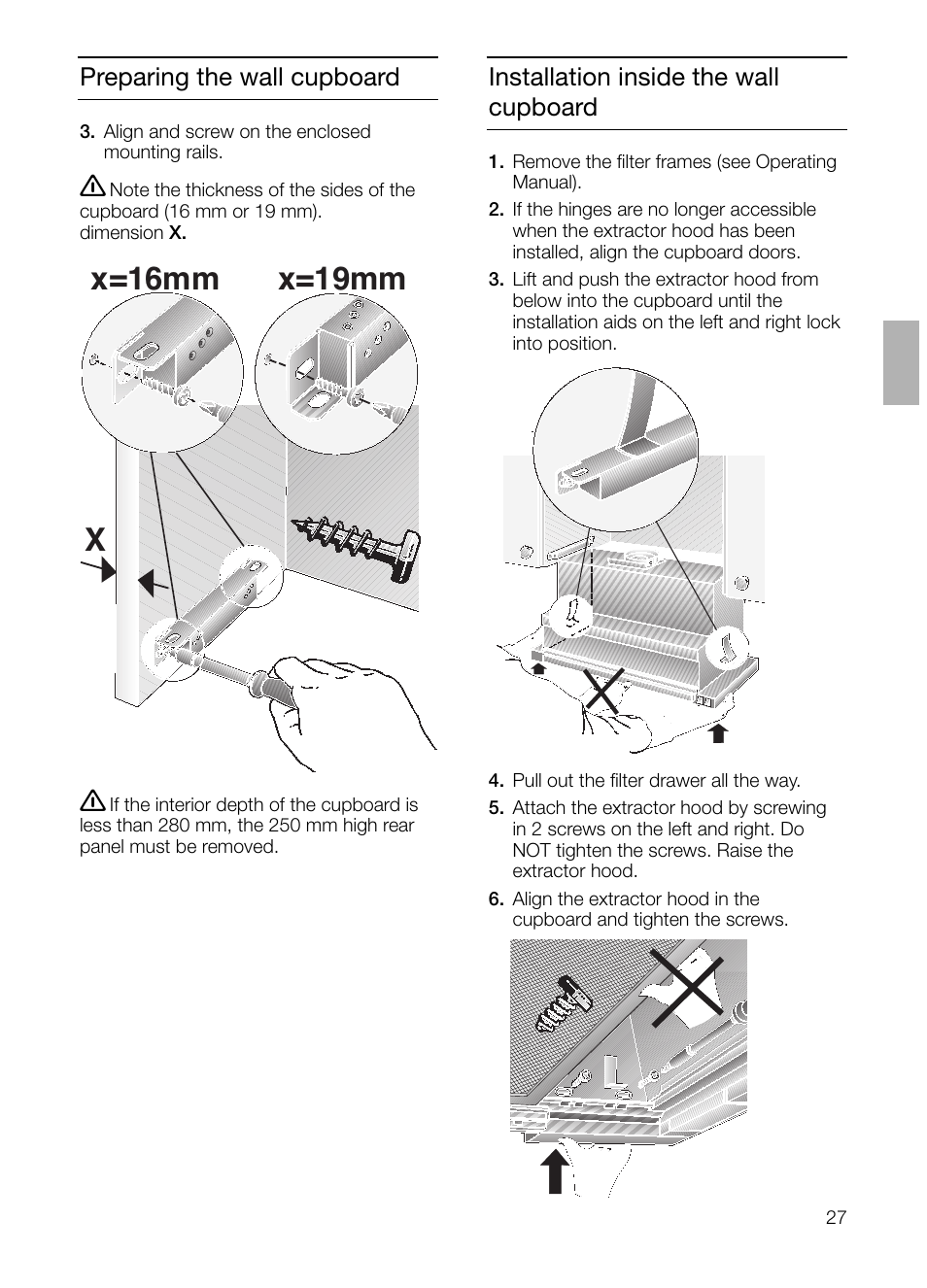 Xx=16mm x=19mm | Siemens LI23031 User Manual | Page 27 / 96