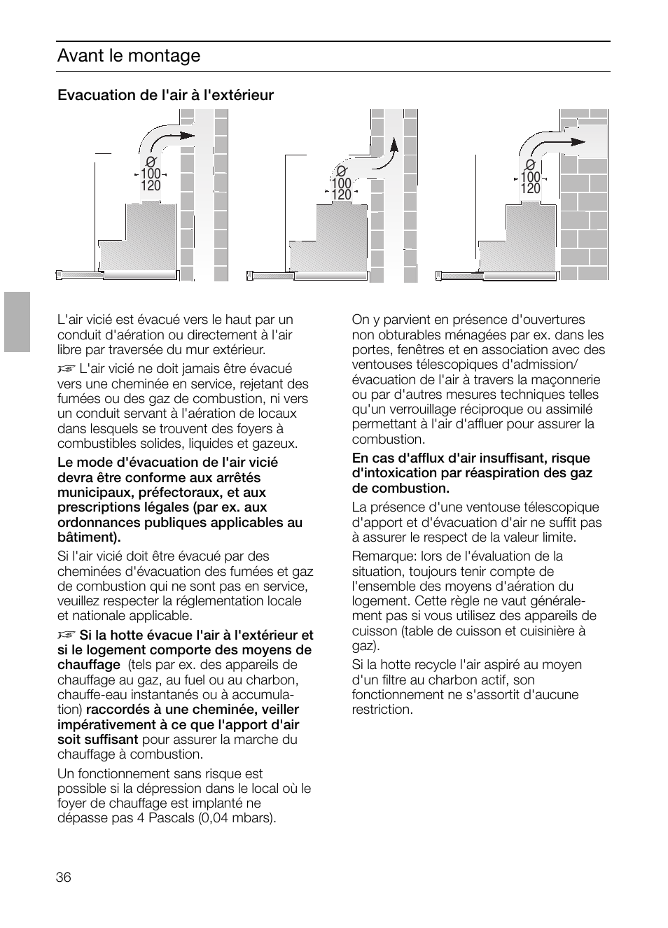 Avant le montage | Siemens LI23031 User Manual | Page 36 / 96