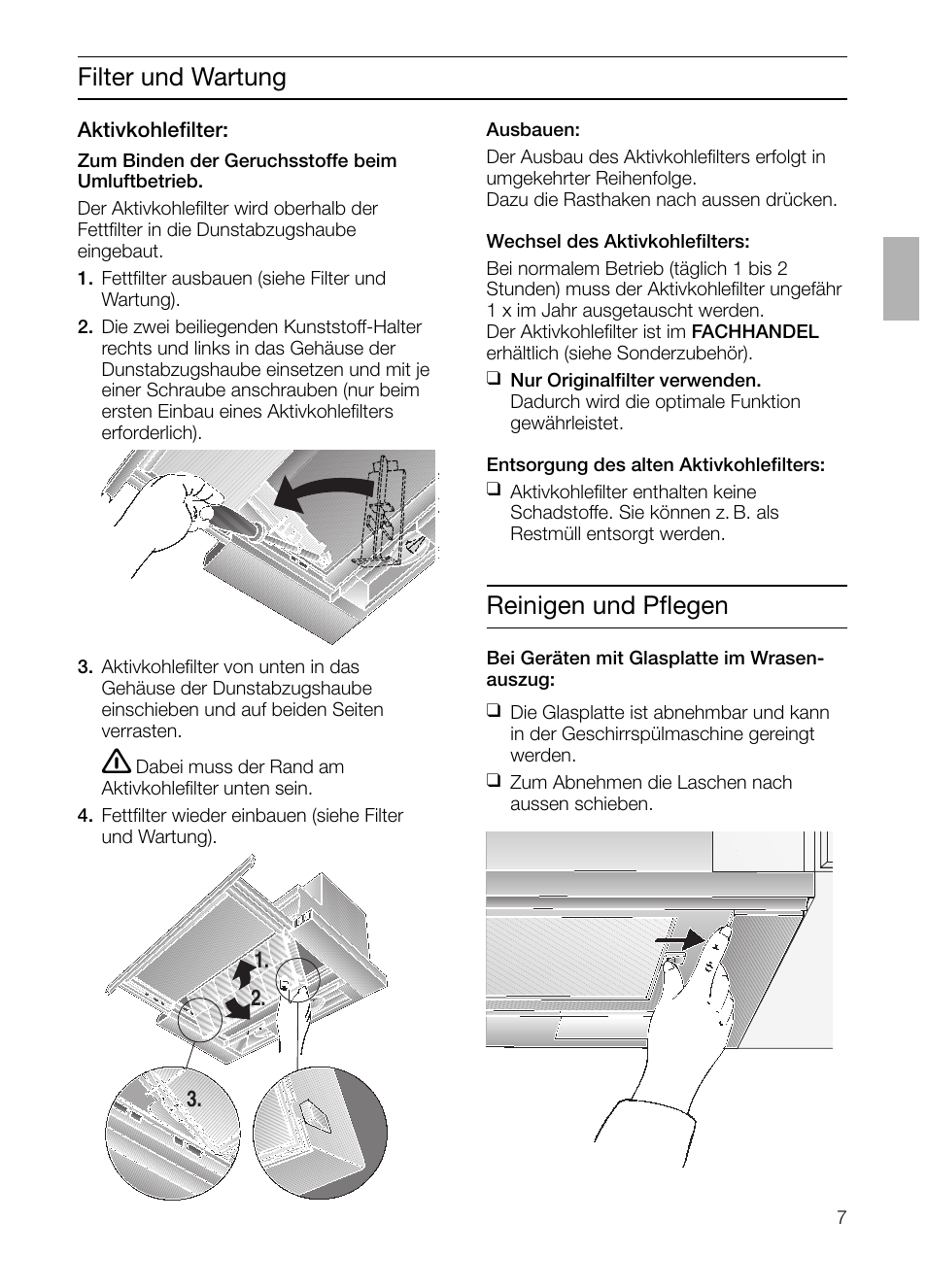 Filter und wartung, Reinigen und pflegen | Siemens LI23031 User Manual | Page 7 / 96