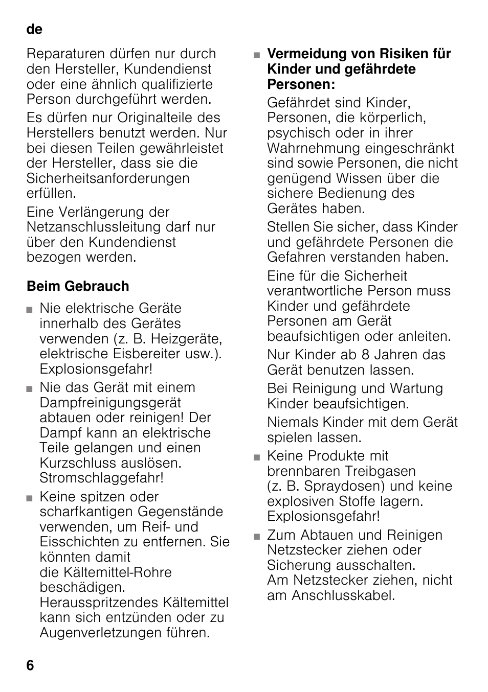 Beim gebrauch | Siemens KI41FAD30 User Manual | Page 6 / 87