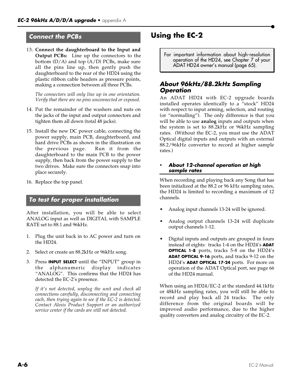 Using the ec-2 | ALESIS EC-2 User Manual | Page 8 / 15
