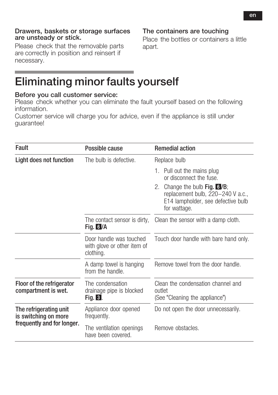 Eliminating minor faults yourself | Siemens KF18WA41IE User Manual | Page 21 / 101