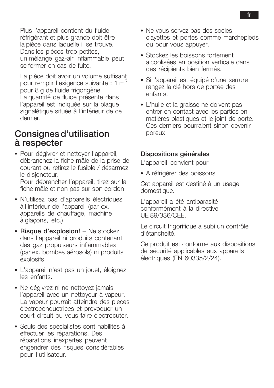 Consignes d'utilisation à respecter | Siemens KF18WA41IE User Manual | Page 25 / 101