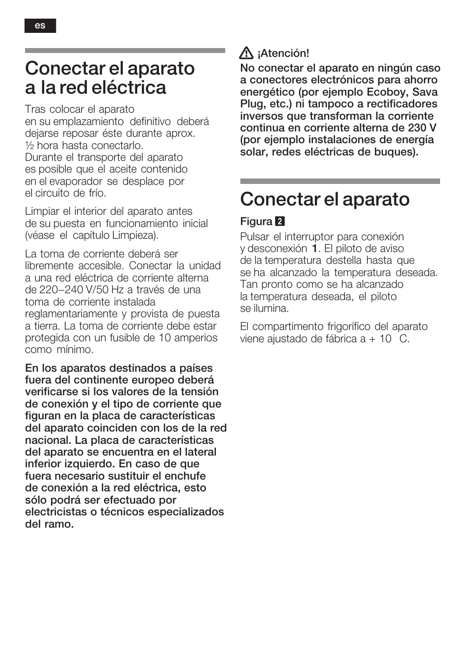 Conectar el aparato a la red eléctrica, Conectar el aparato | Siemens KF18WA41IE User Manual | Page 58 / 101