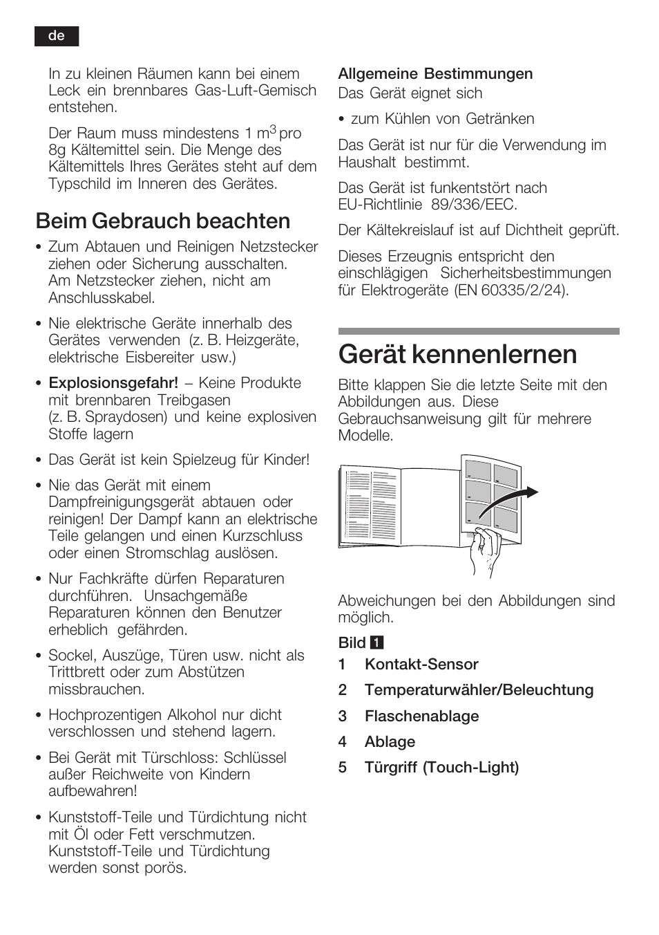 Gerät kennenlernen, Beim gebrauch beachten | Siemens KF18WA41IE User Manual | Page 6 / 101