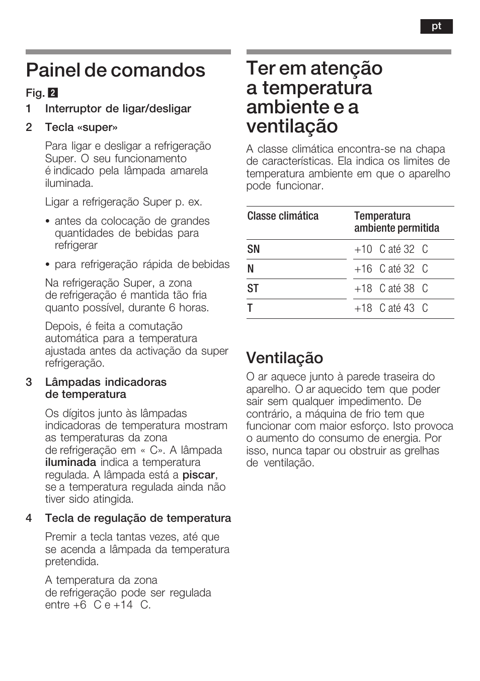 Painel de comandos, Ventilação | Siemens KF18WA41IE User Manual | Page 69 / 101