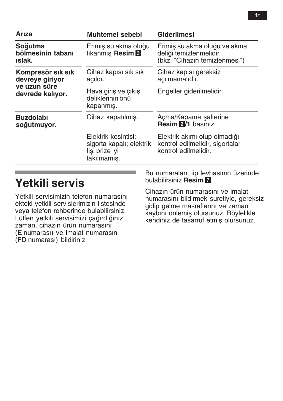 Yetkili servis | Siemens KF18WA41IE User Manual | Page 97 / 101