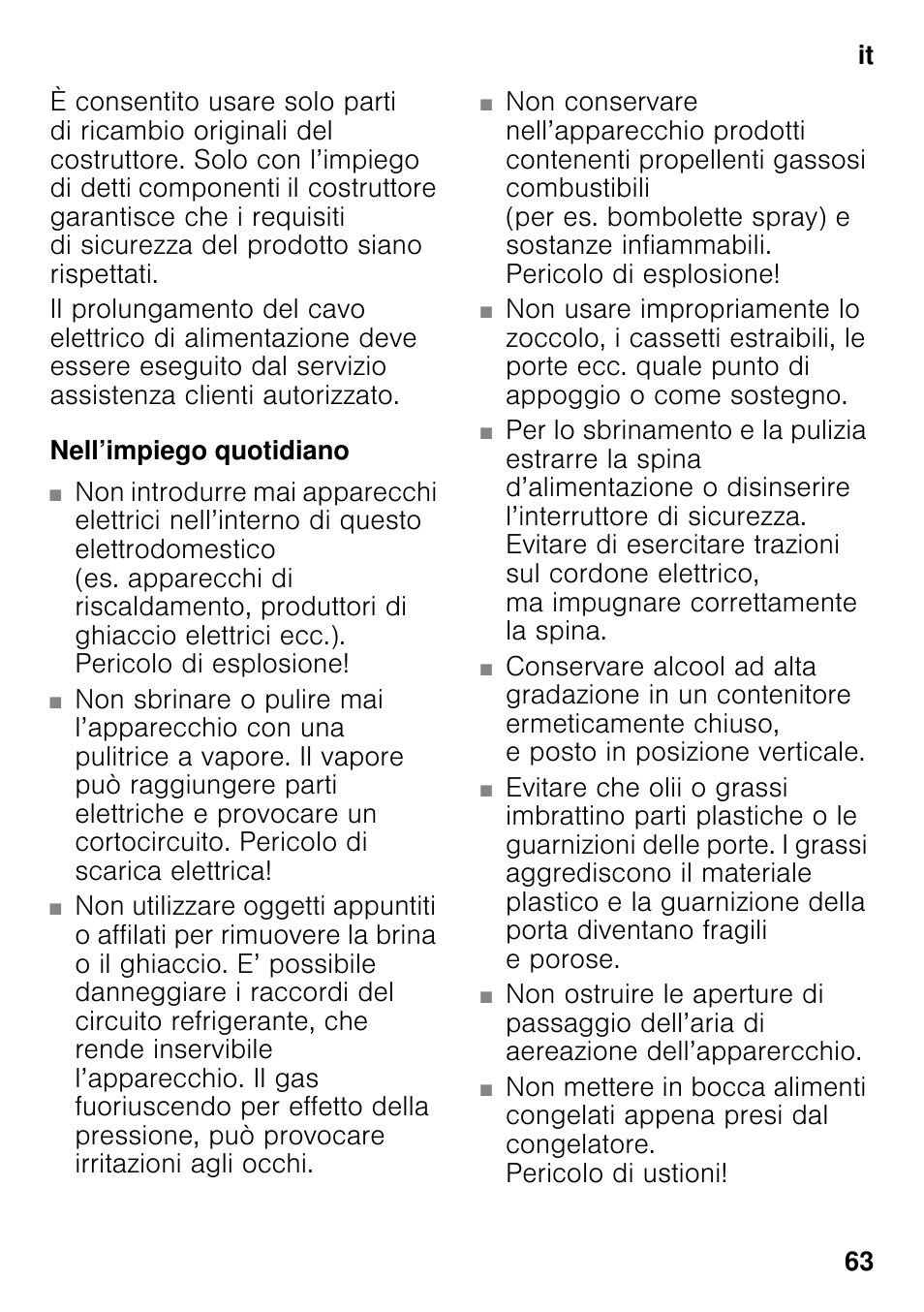 Nell’impiego quotidiano | Siemens KI42FAD30 User Manual | Page 63 / 104