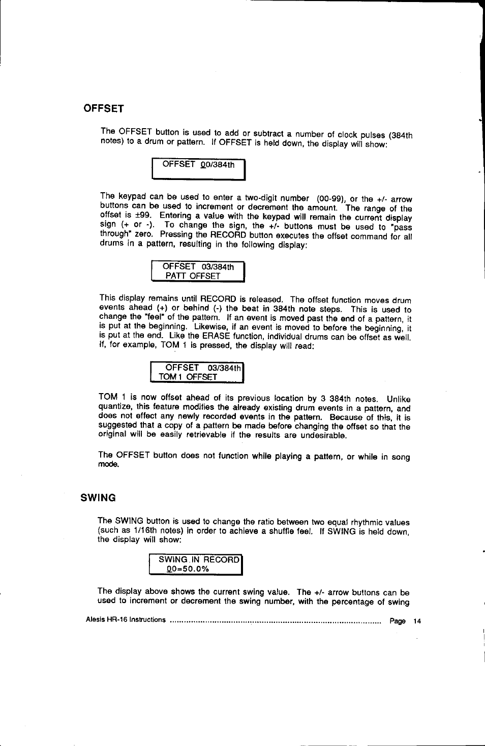 ALESIS HR-16:B User Manual | Page 16 / 72