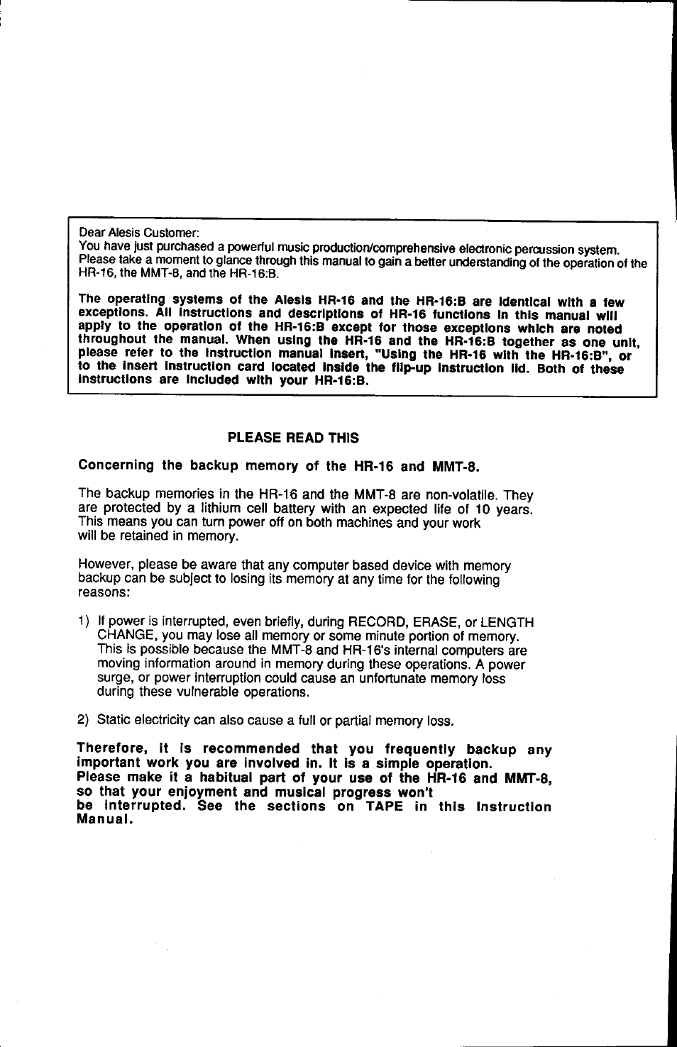 ALESIS HR-16:B User Manual | Page 2 / 72