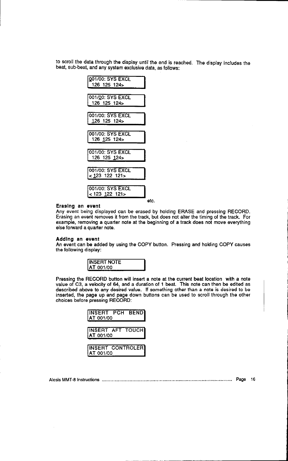 Adding an event | ALESIS HR-16:B User Manual | Page 52 / 72