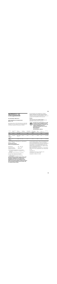 Spezifikations- und leistungsdatenblatt, De 19 | Siemens KA62DV71 User Manual | Page 19 / 129