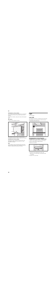 Cleaning the ice cube container, Light, Light (led) | Siemens KA62DV71 User Manual | Page 48 / 129