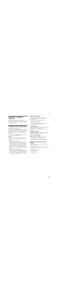 Capacité de congélation maximale, Congélation de produits frais, Emballer les surgelés | Emballages adaptés, Emballages inadaptés, Moyens d’obturation adaptés, Durée de conservation des produits surgelés | Siemens KA62DV71 User Manual | Page 65 / 129