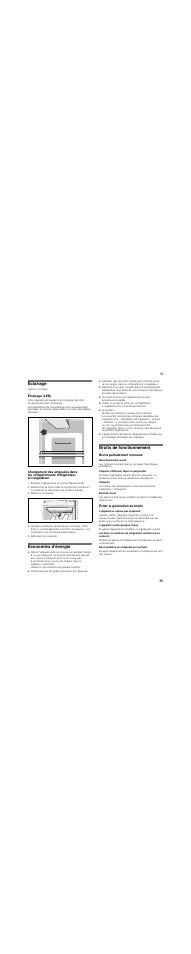 Éclairage, Éclairage (led), Economies d’énergie | Bruits de fonctionnement, Bruits parfaitement normaux, Bourdonnement sourd, Clapotis, sifflement léger ou gargouillis, Cliquetis, Bruit de chute, Éviter la génération de bruits | Siemens KA62DV71 User Manual | Page 75 / 129