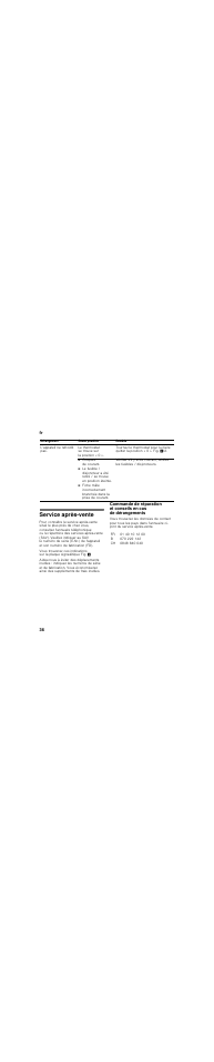 Coupure de courant, Service après-vente, Fr 36 | Siemens KI24RX30 User Manual | Page 36 / 62