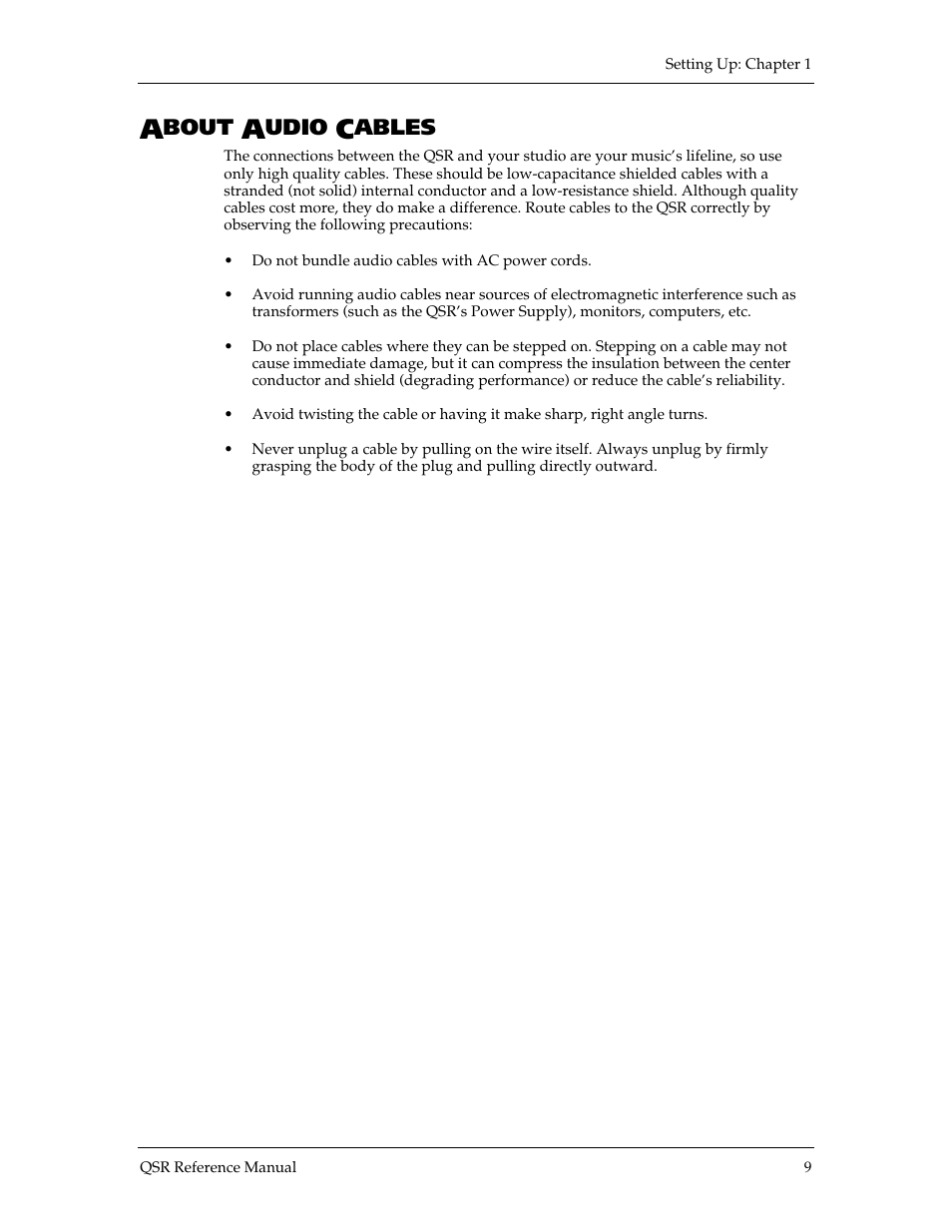 Bout, Udio, Ables | ALESIS QSR 64 User Manual | Page 10 / 143