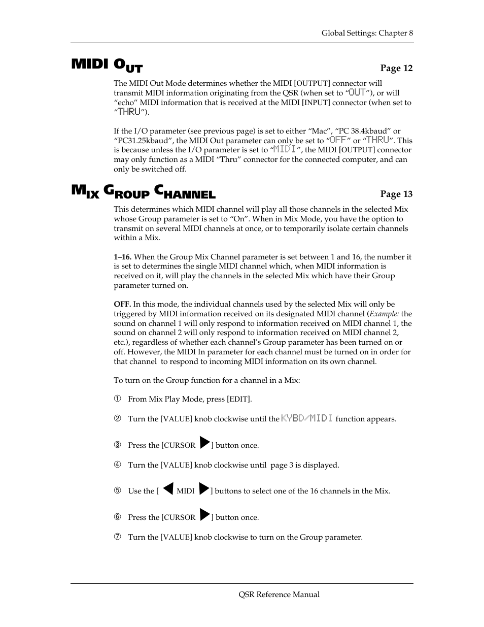Midi o | ALESIS QSR 64 User Manual | Page 120 / 143