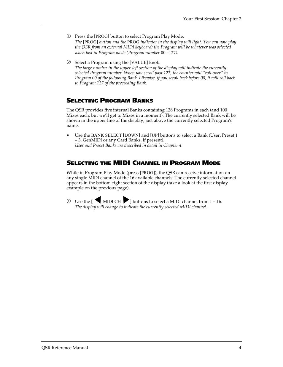 Midi c | ALESIS QSR 64 User Manual | Page 14 / 143