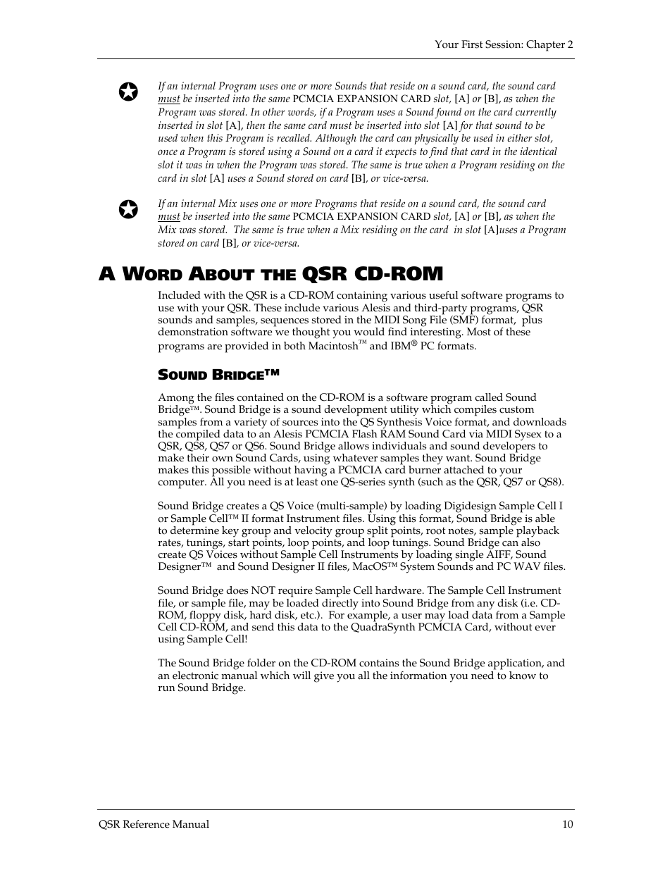 Qsr cd-rom | ALESIS QSR 64 User Manual | Page 20 / 143