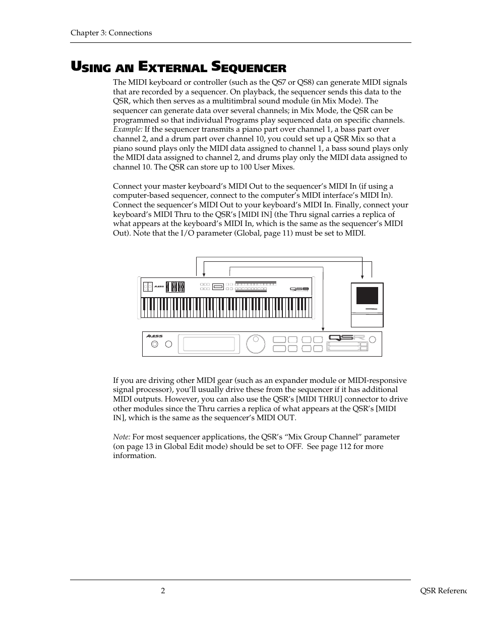 Sing an, Xternal, Equencer | ALESIS QSR 64 User Manual | Page 22 / 143