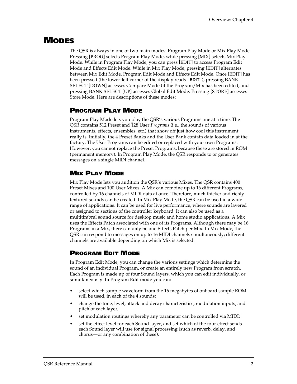 Odes | ALESIS QSR 64 User Manual | Page 28 / 143