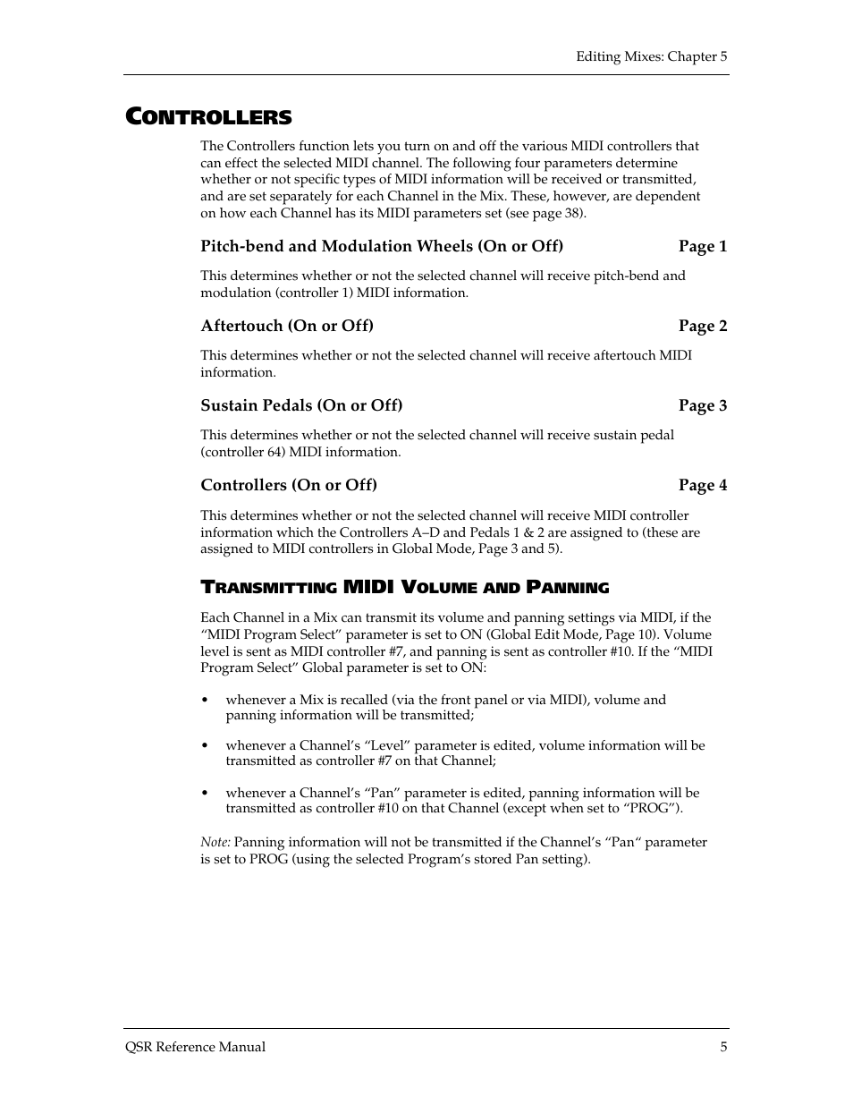Ontrollers, Midi v | ALESIS QSR 64 User Manual | Page 44 / 143