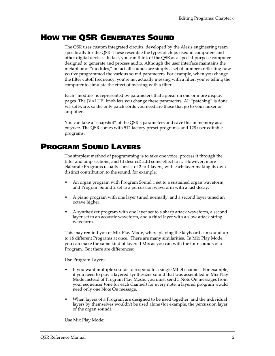 Qsr g | ALESIS QSR 64 User Manual | Page 49 / 143