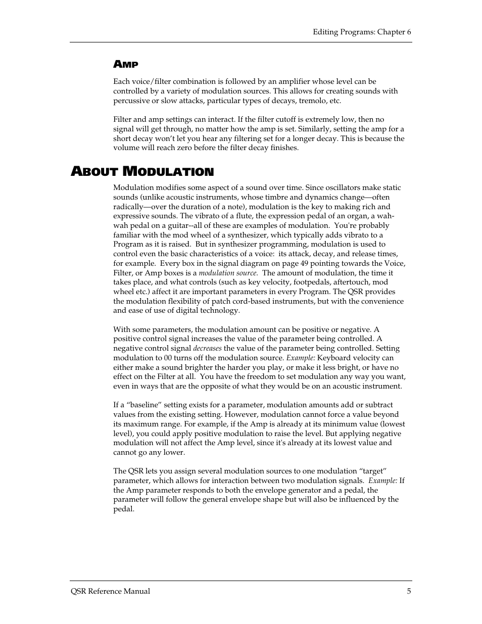 Bout, Odulation | ALESIS QSR 64 User Manual | Page 52 / 143