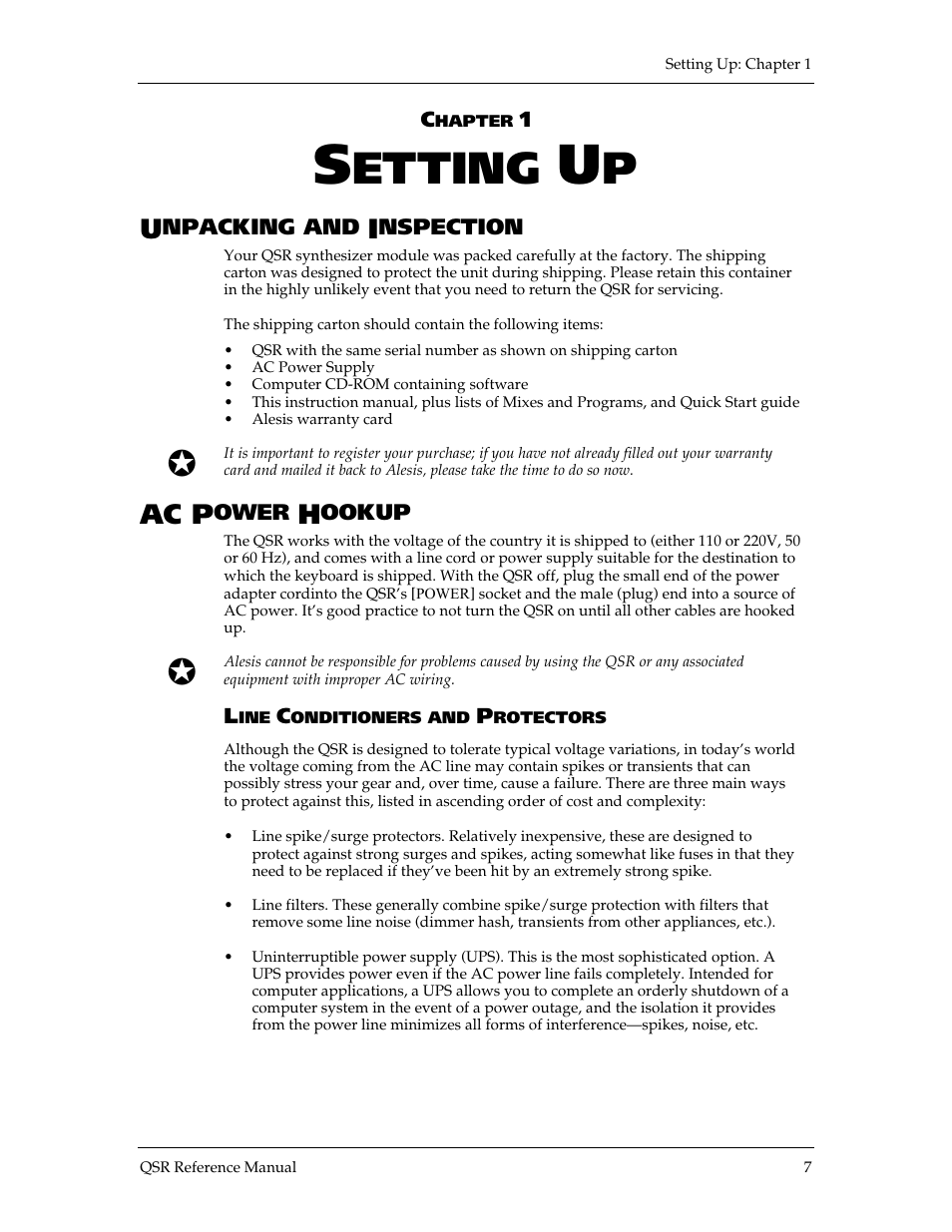 Etting, Ac p | ALESIS QSR 64 User Manual | Page 8 / 143
