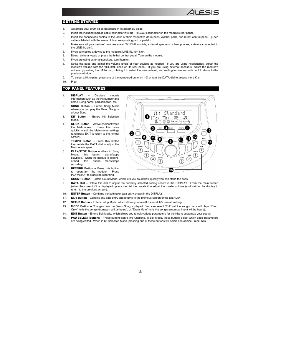 ALESIS DM7 User Manual | Page 3 / 16