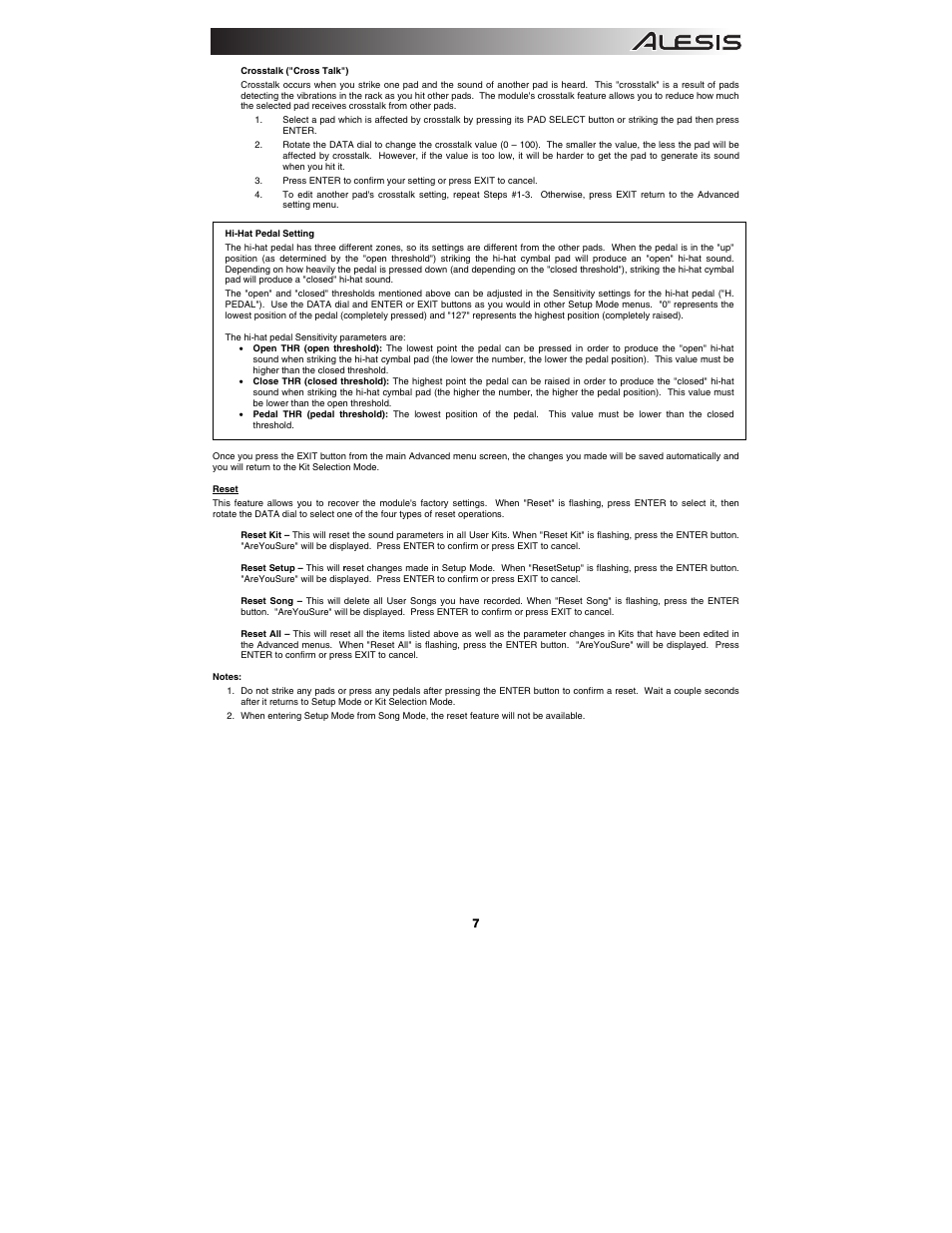 ALESIS DM7 User Manual | Page 7 / 16