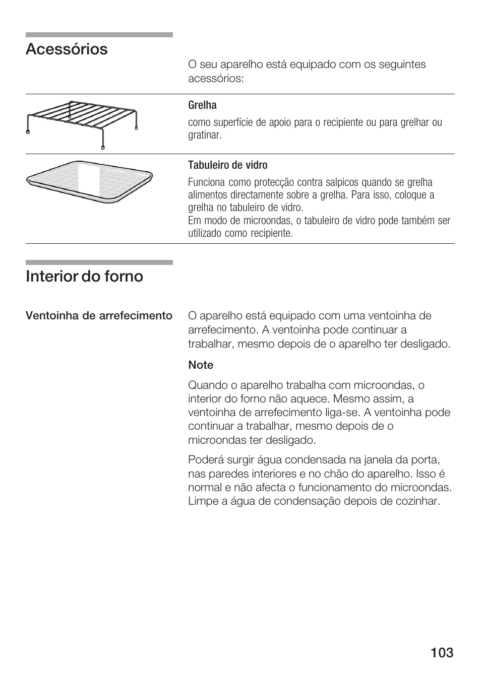 Acessórios interior do forno | Siemens HF25G5L2 User Manual | Page 103 / 188
