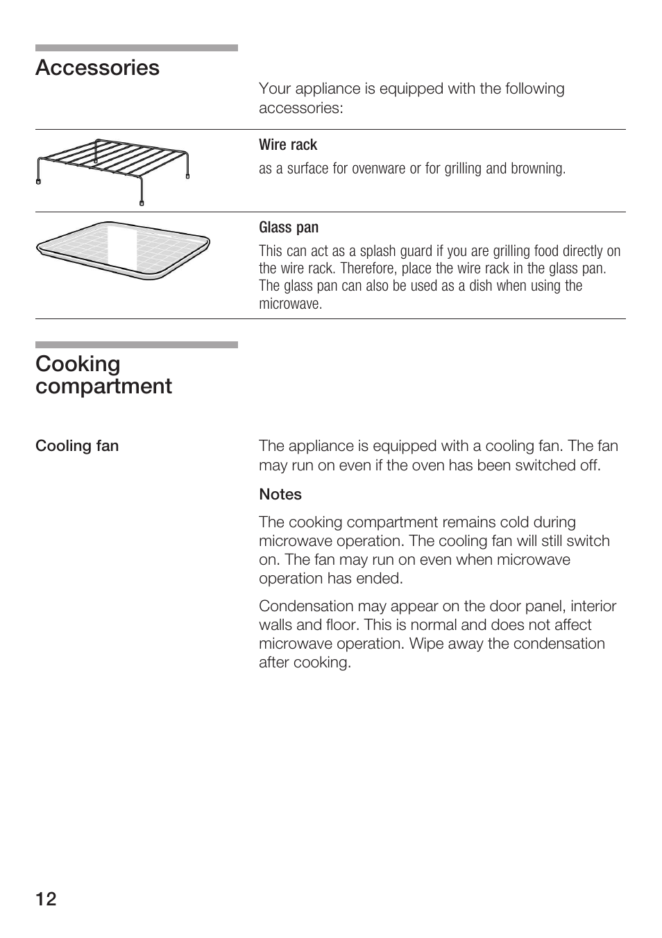 Accessories cooking compartment | Siemens HF25G5L2 User Manual | Page 12 / 188